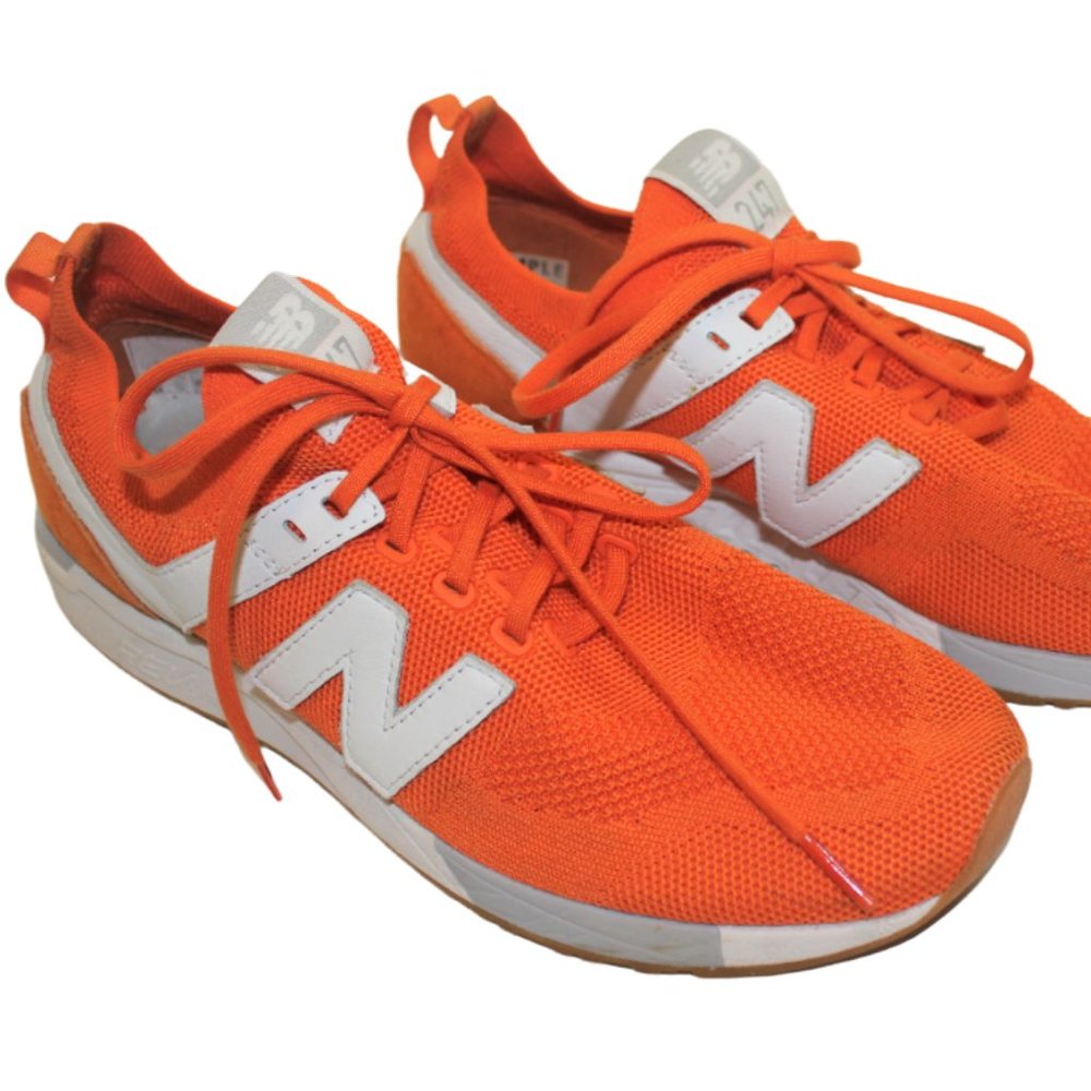 New Balance Rev Lite 247 Orange White Mesh Sneakers Shoes SAMPLE Men Size 10.5 ? - Picture 1 of 12